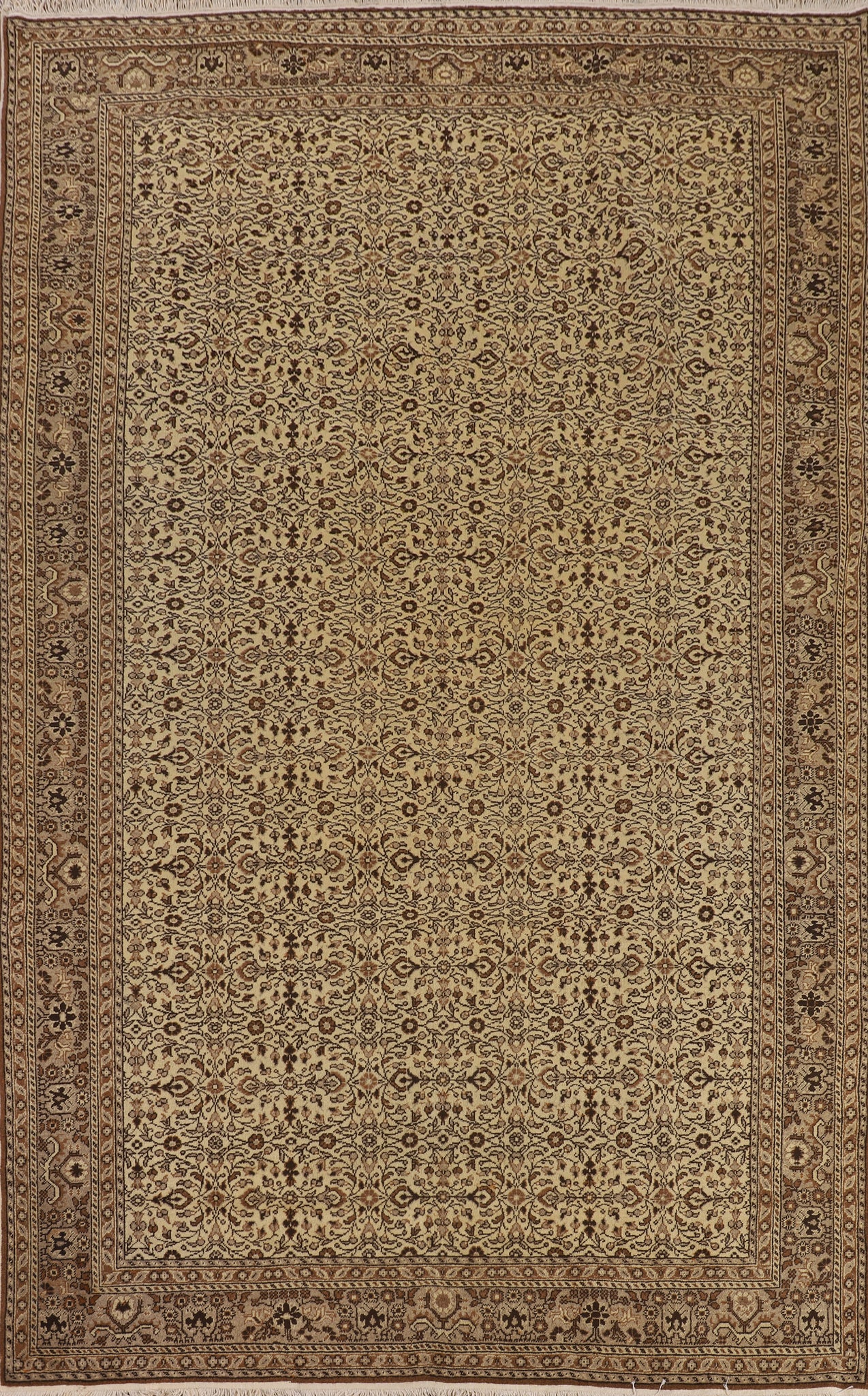 All-Over Wool Vintage Anatolian Turkish Area Rug 7x10