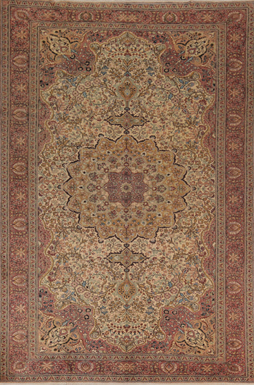 Vintage Floral Wool Anatolian Turkish Area Rug 9x13