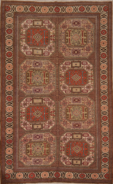 Vintage Geometric Anatolian Oriental Area Rug 5x8