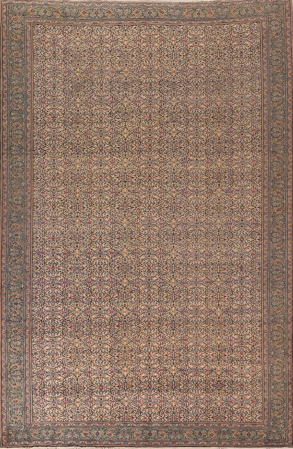 All-Over Floral Anatolian Turkish Area Rug 9x13