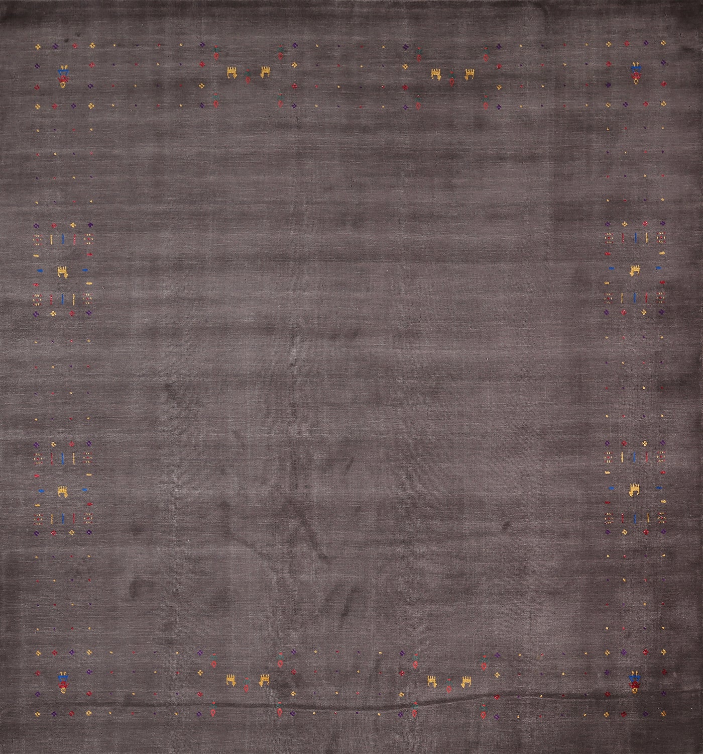 Earth Tone Wool Gabbeh Indo Square Area Rug 8x8