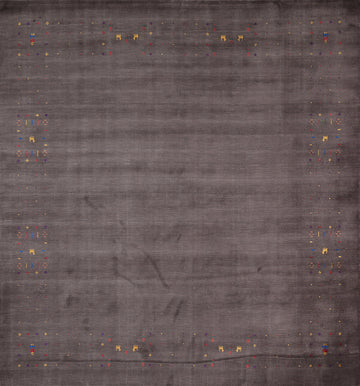 Earth Tone Wool Gabbeh Indo Square Area Rug 8x8