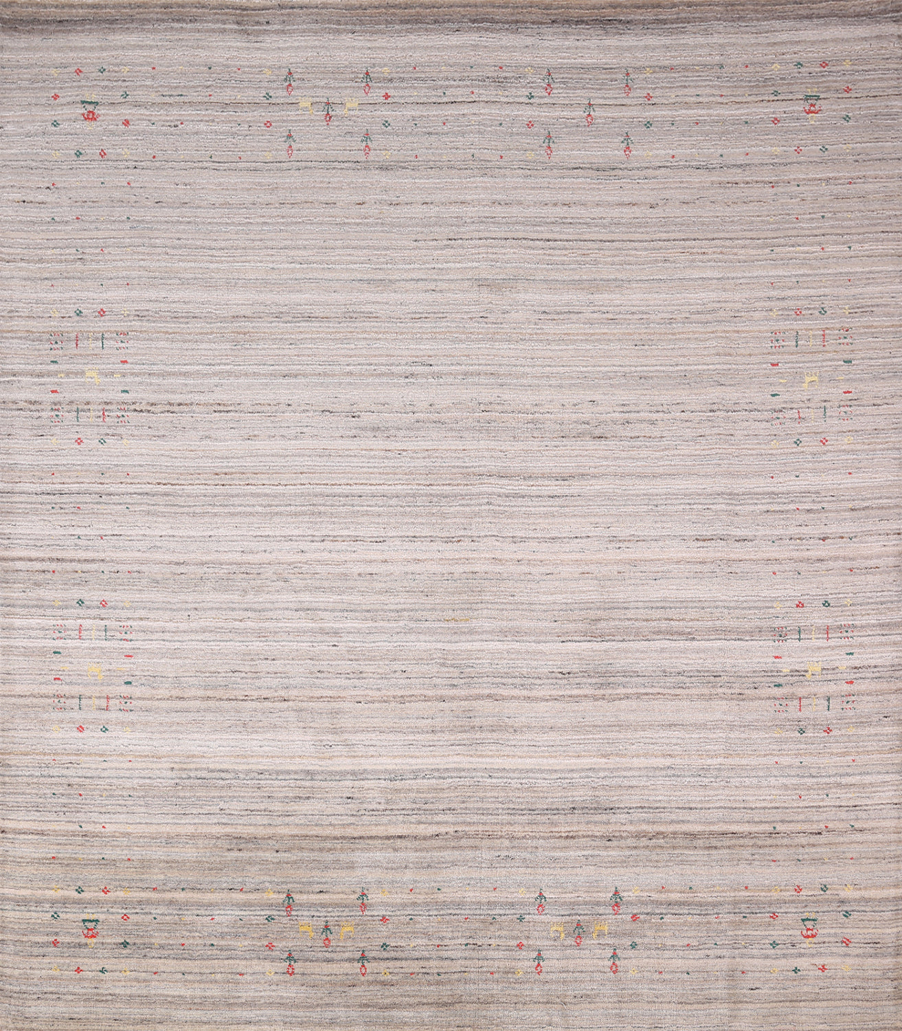 Tribal Wool Striped Gabbeh Square Area Rug 8x8