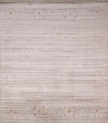 Tribal Wool Striped Gabbeh Square Area Rug 8x8