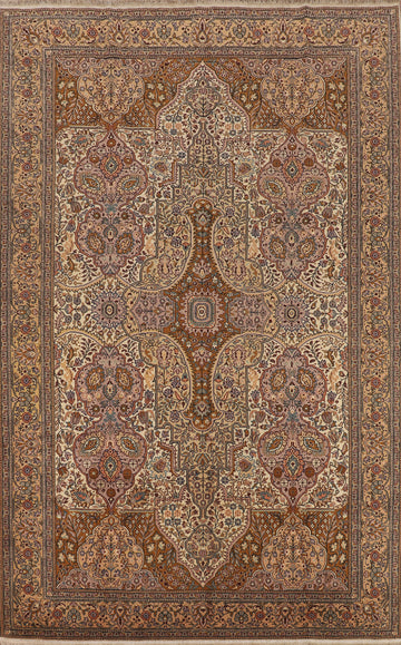 Vintage Floral Wool Anatolian Turkish Area Rug 7x10