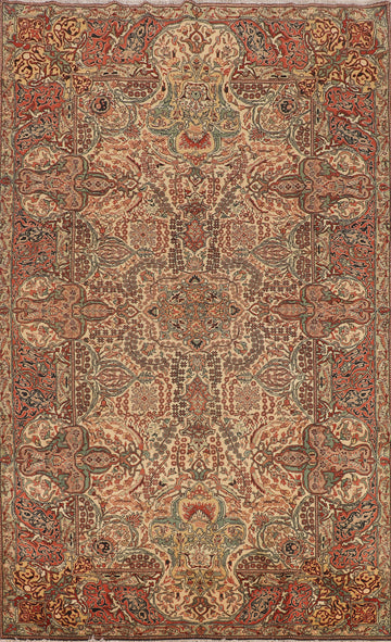 Vintage Floral Anatolian Turkish Area Rug 7x10