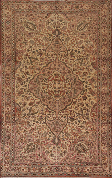 Vintage Floral Anatolian Turkish Area Rug 6x10