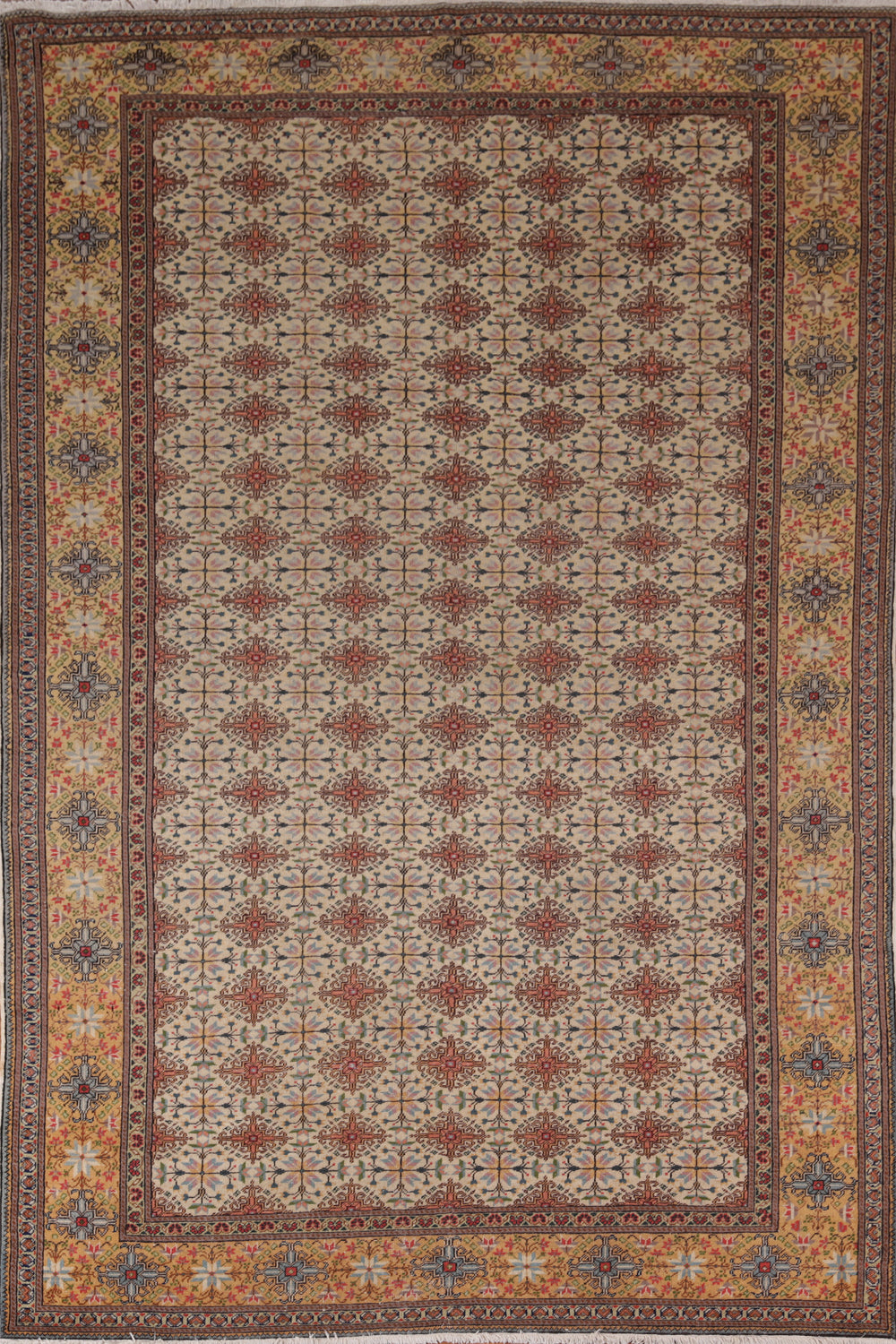 All-Over Geometric Anatolian Turkish Area Rug 7x10