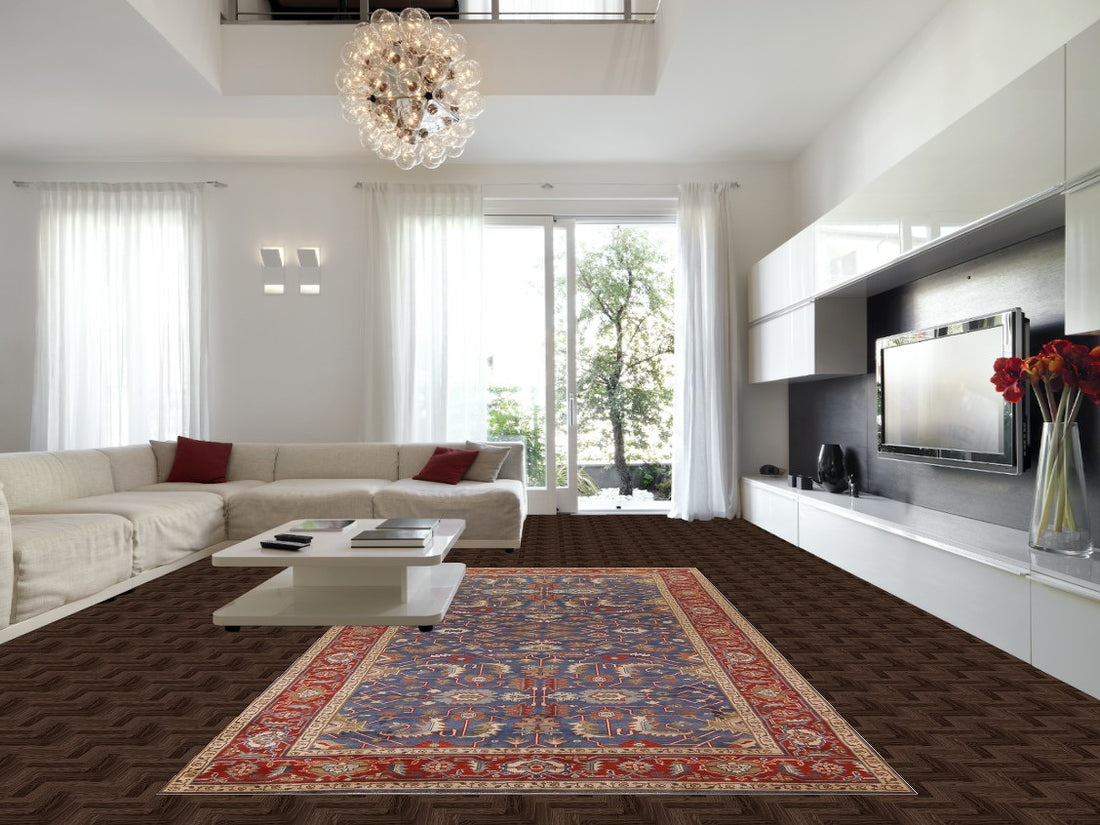 Handmade Blue Oushak Oriental Large Rug 8x16