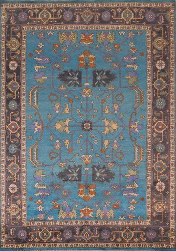 Handmade Blue Oushak Oriental Area Rug 9x12