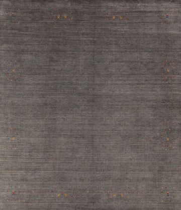 Gray Wool Square Gabbeh Indian Area Rug 10x10