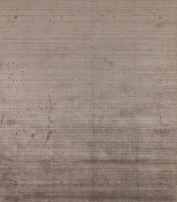Earth Tone Square Gabbeh Indian Area Rug 8x8