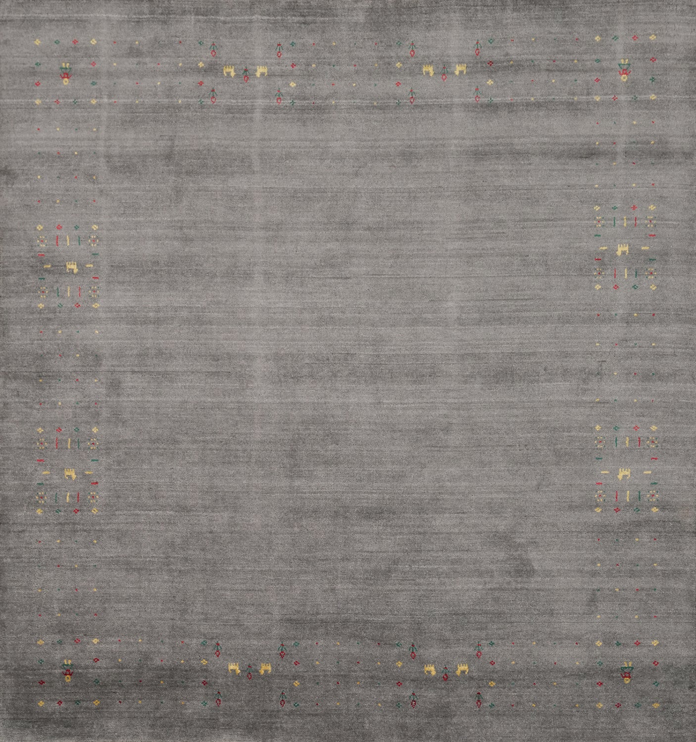 Tribal Square Gray Gabbeh Indian Area Rug 8x8