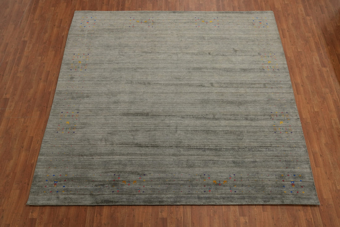 Handmade Silk Gabbeh Square Area Rug 10x10