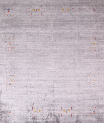 Tribal Silk Handmade Gabbeh Indian Area Rug 8x8