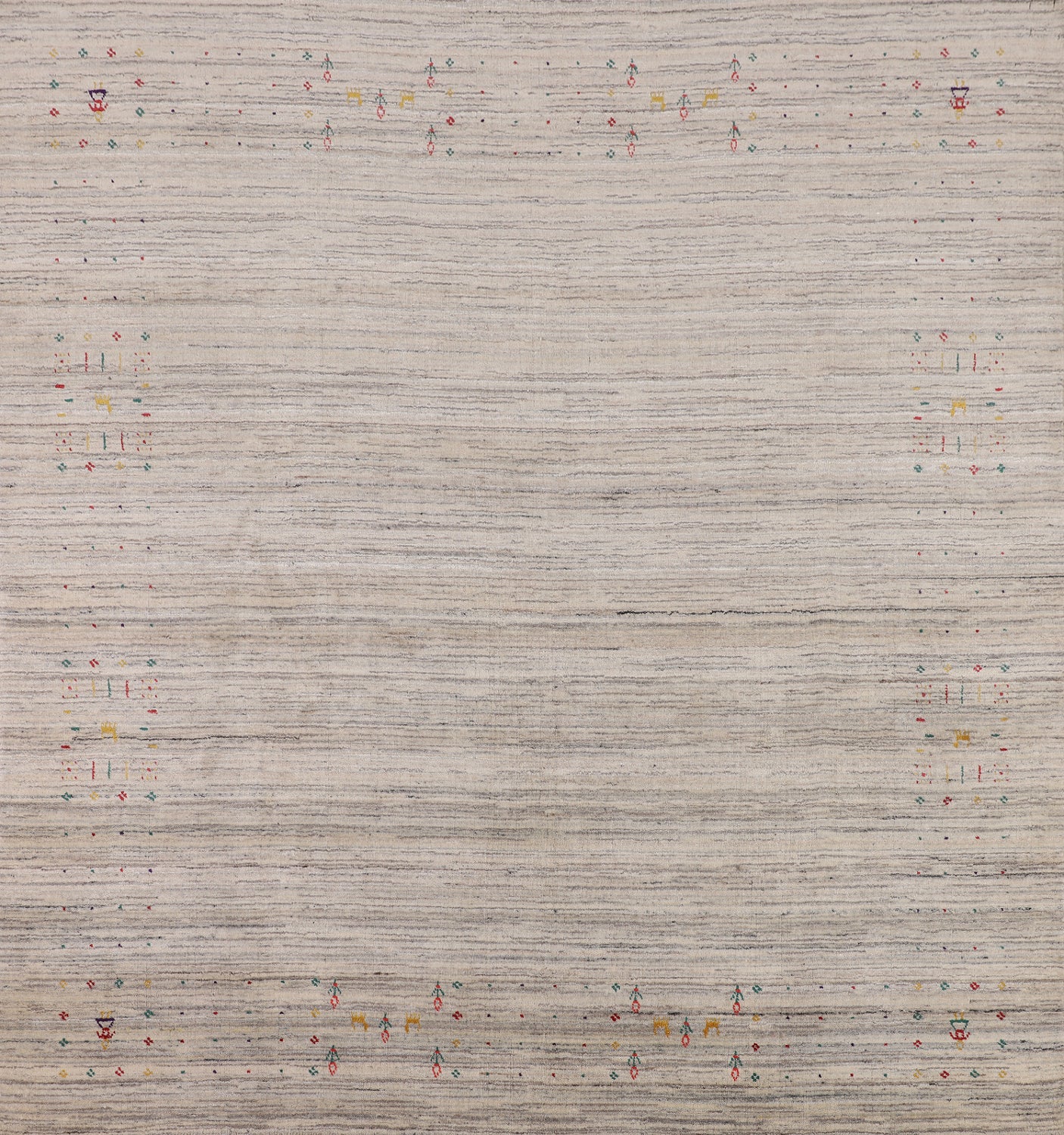 Earth Tone Wool Gabbeh Indian Square Rug 8x8