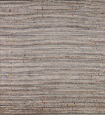 Earth Tone Wool Gabbeh Indian Area Rug 8x8