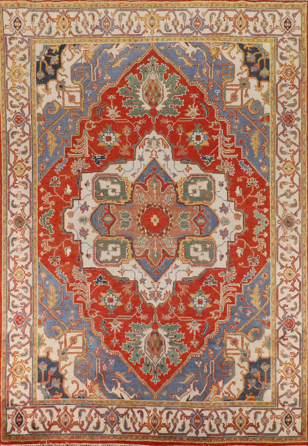 Geometric Wool Heriz Serapi Oriental Area Rug 9x12