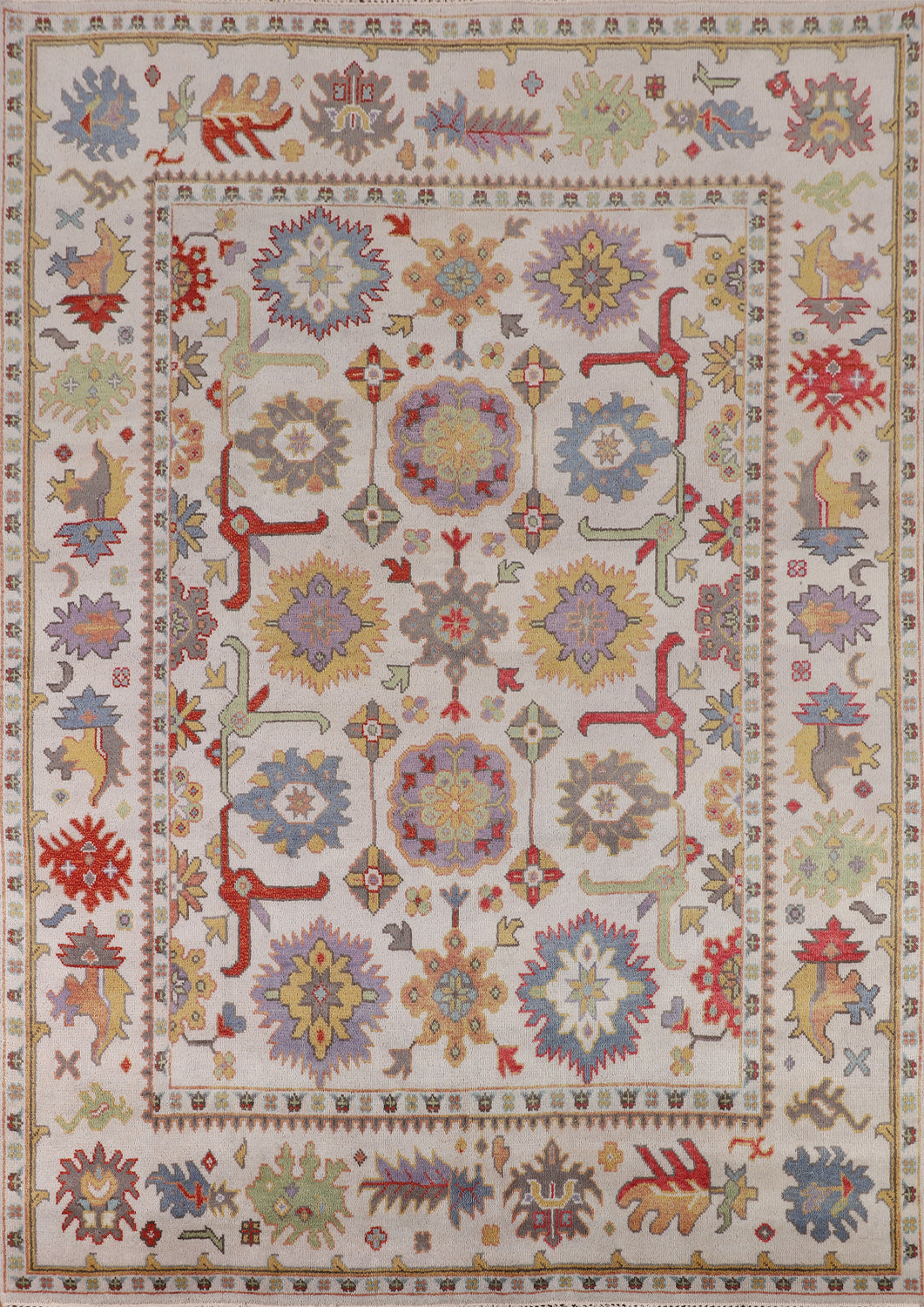 All-Over Floral Oushak Indian Area Rug 8x10