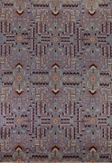 All-Over Blue Oushak Oriental Area Rug 9x12