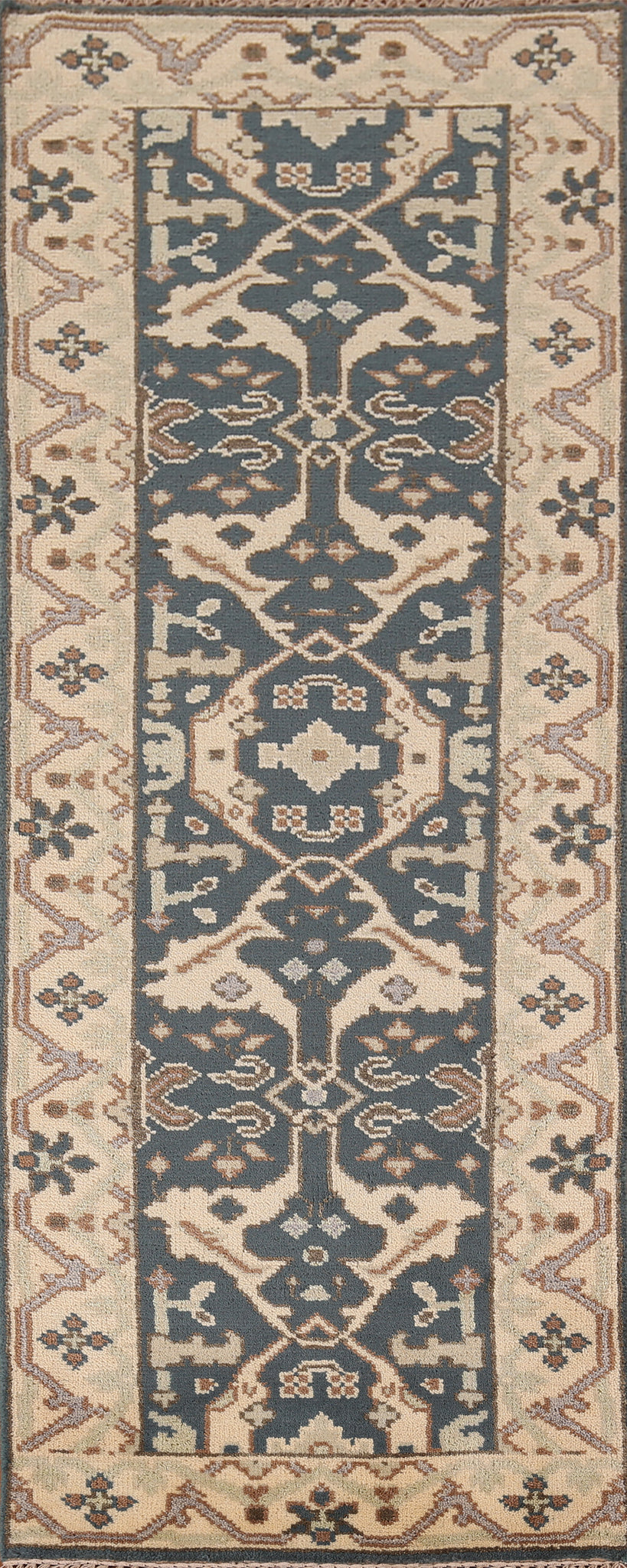 Handmade Wool Oushak Indian Runner Rug 3x8