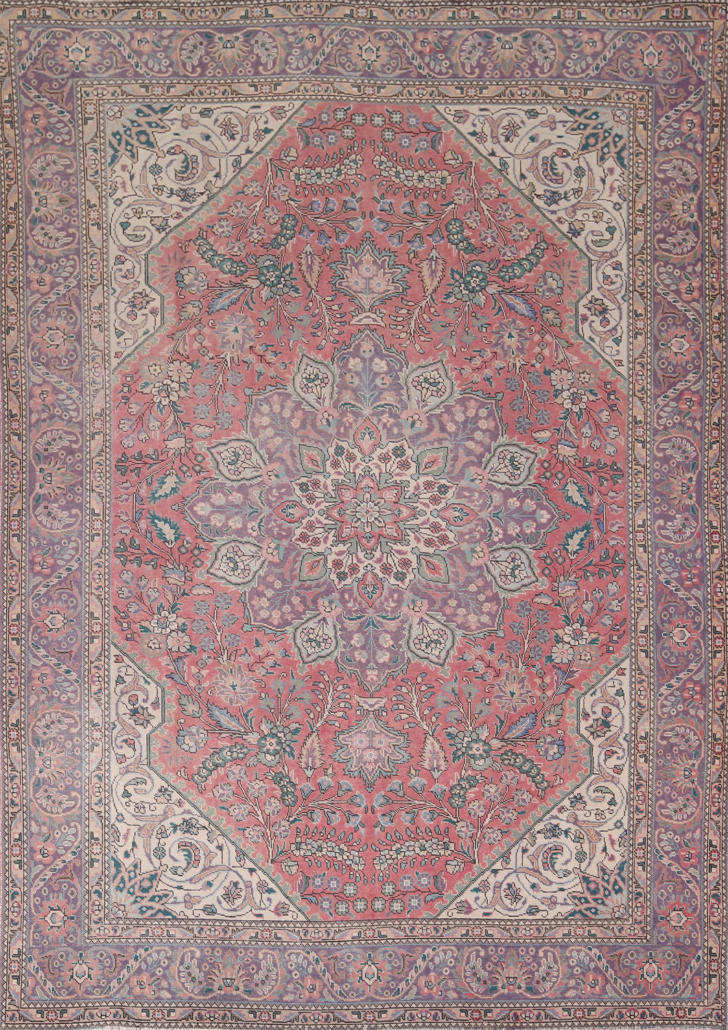 Handmade Pink Tabriz Persian Area Rug 8x11