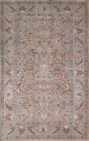 Vintage Floral Tabriz Persian Area Rug 6x10