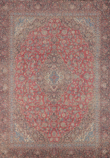 Traditional Pink Kashan Persian Area Rug 9x12