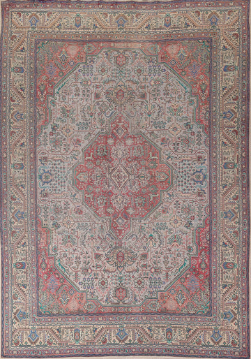 Geometric Wool Tabriz Persian Area Rug 10x13
