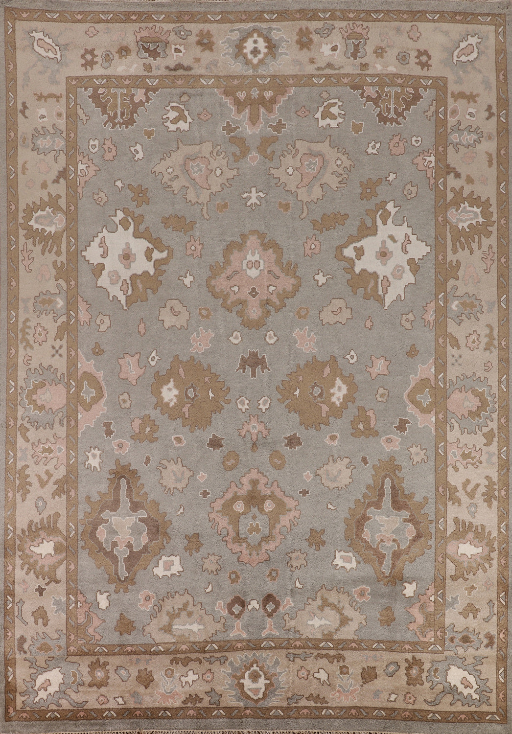 Gray Handmade Oushak Indian Area Rug 9x12