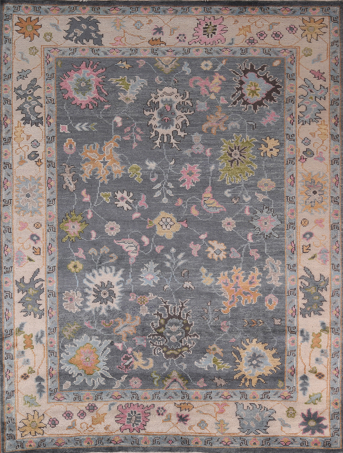 Gray Oushak Living Room Rug 8x10