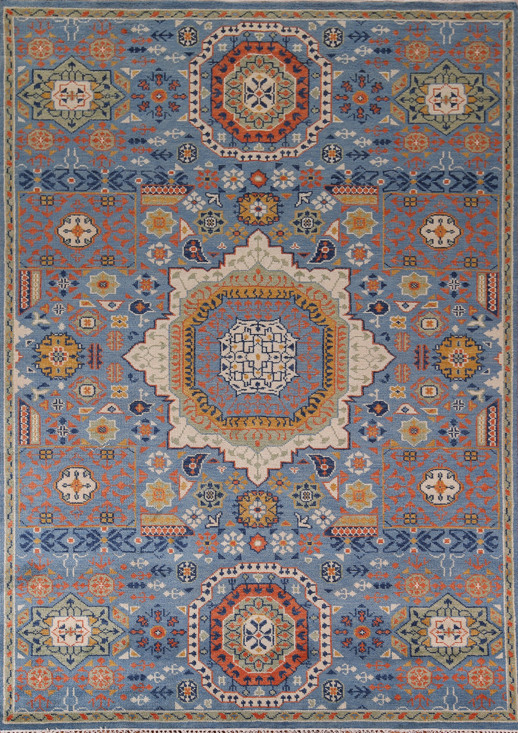 Geometric Wool Khotan Indian Area Rug 9x12