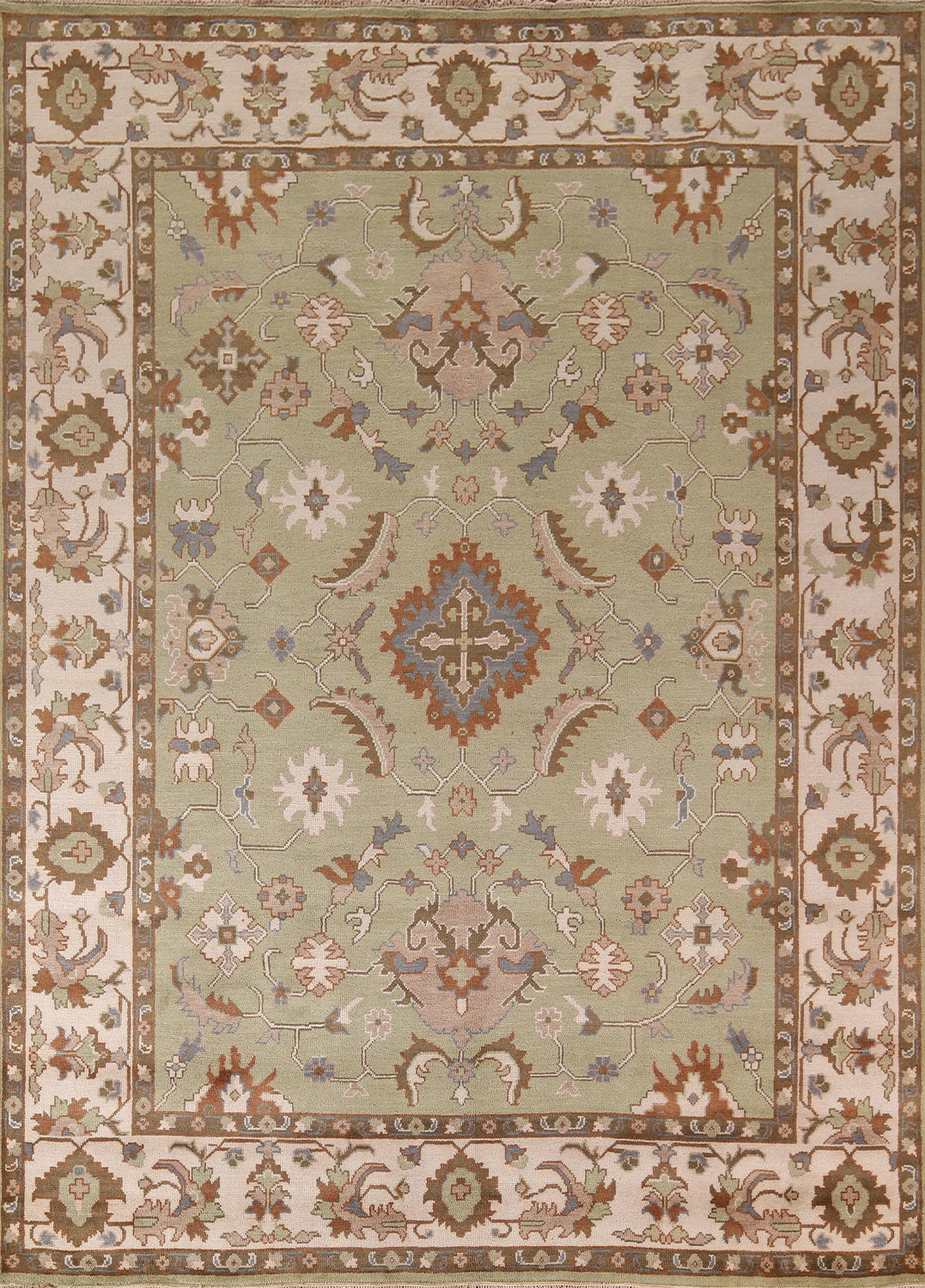 Light Green Oushak Indian Area Rug 9x12