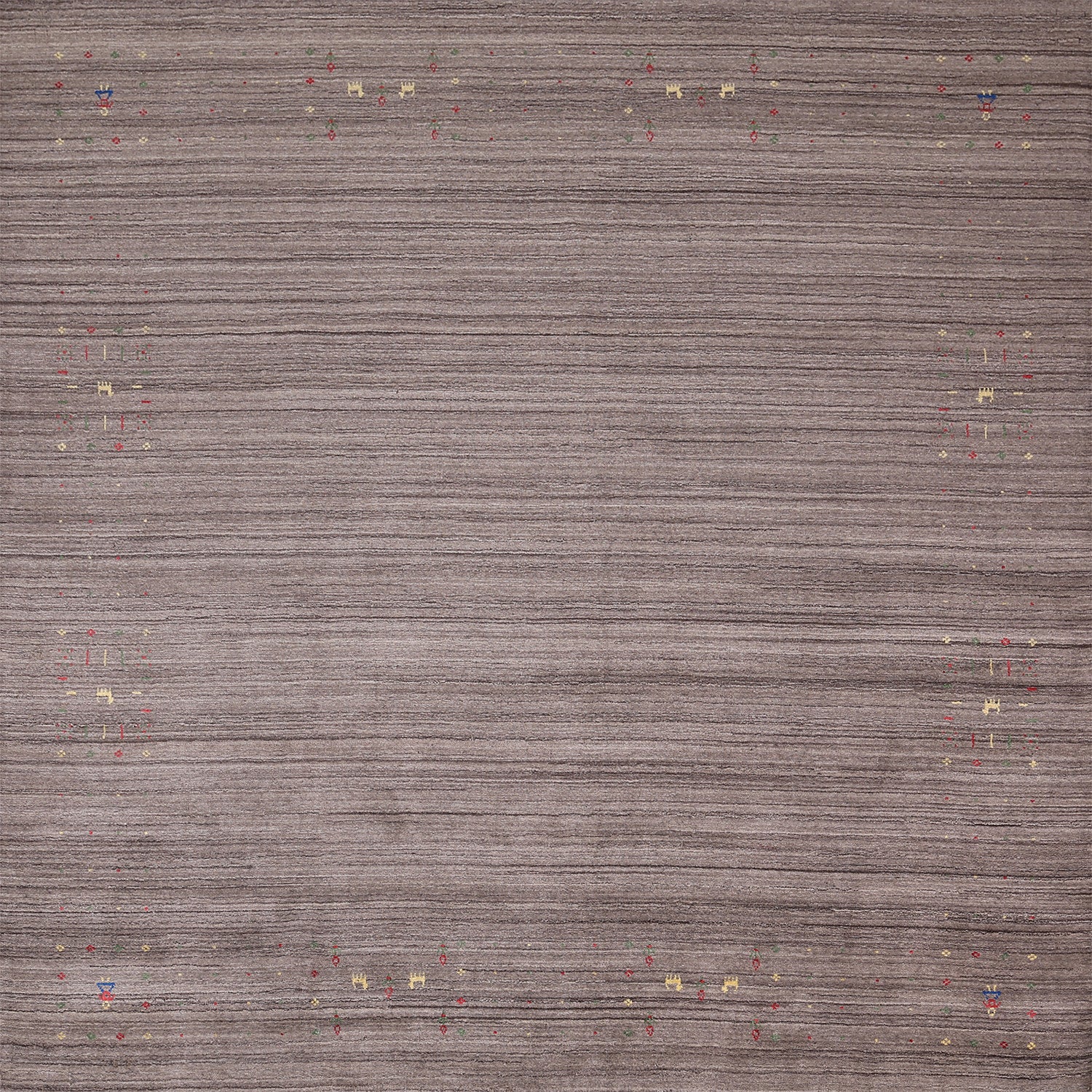 Striped Wool Gabbeh Square Area Rug 8x8