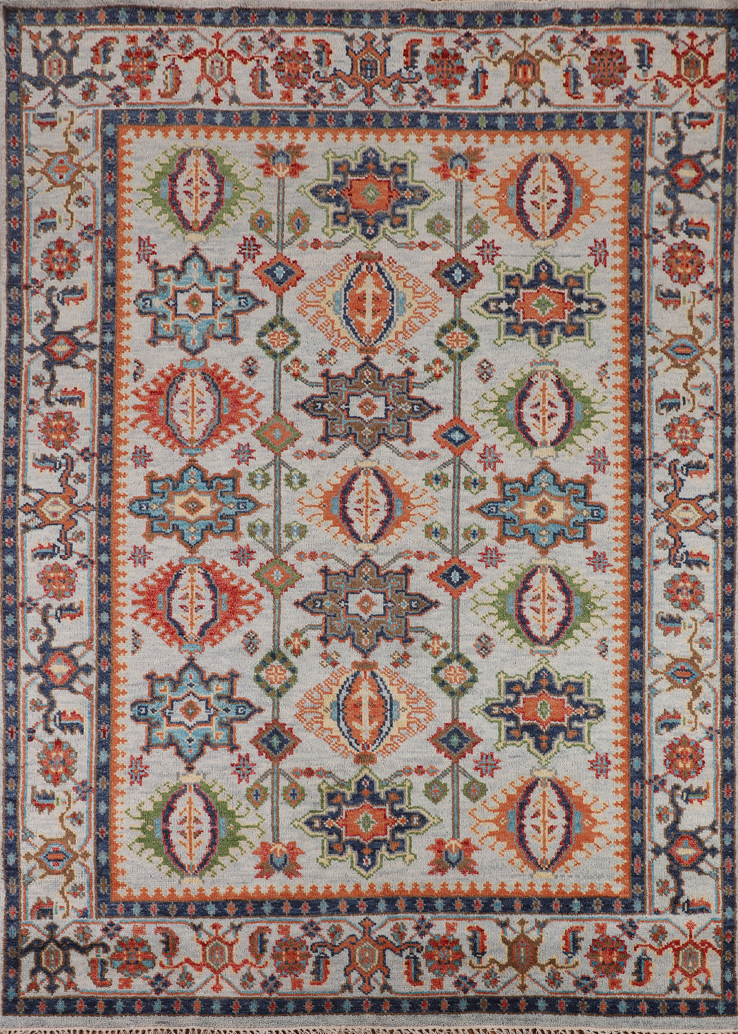 All-Over Geometric Oushak Indian Area Rug 8x10