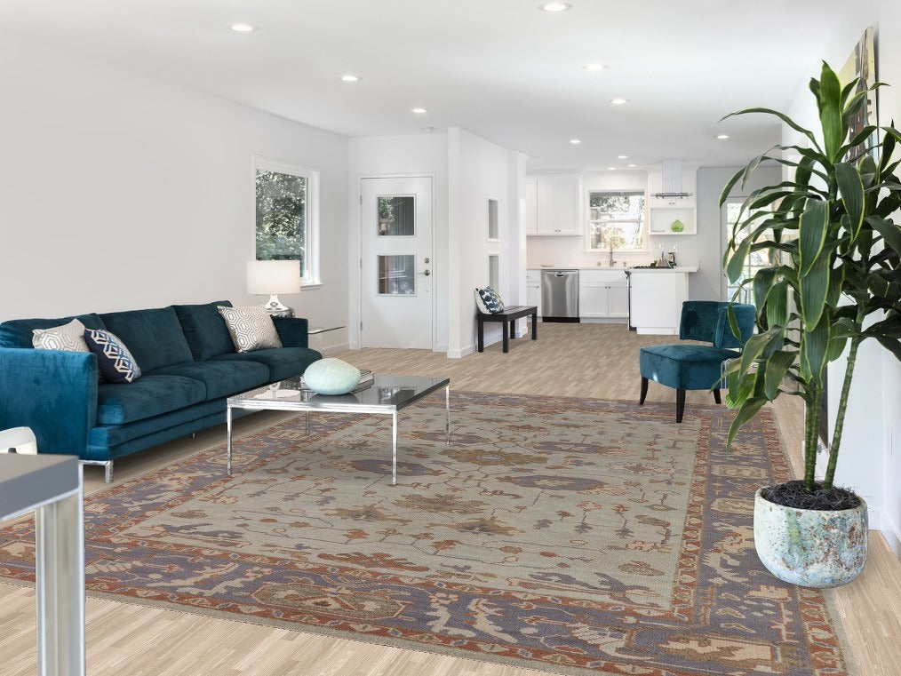 Aqua Green & Blue Oushak Oriental Area Rug 9x12