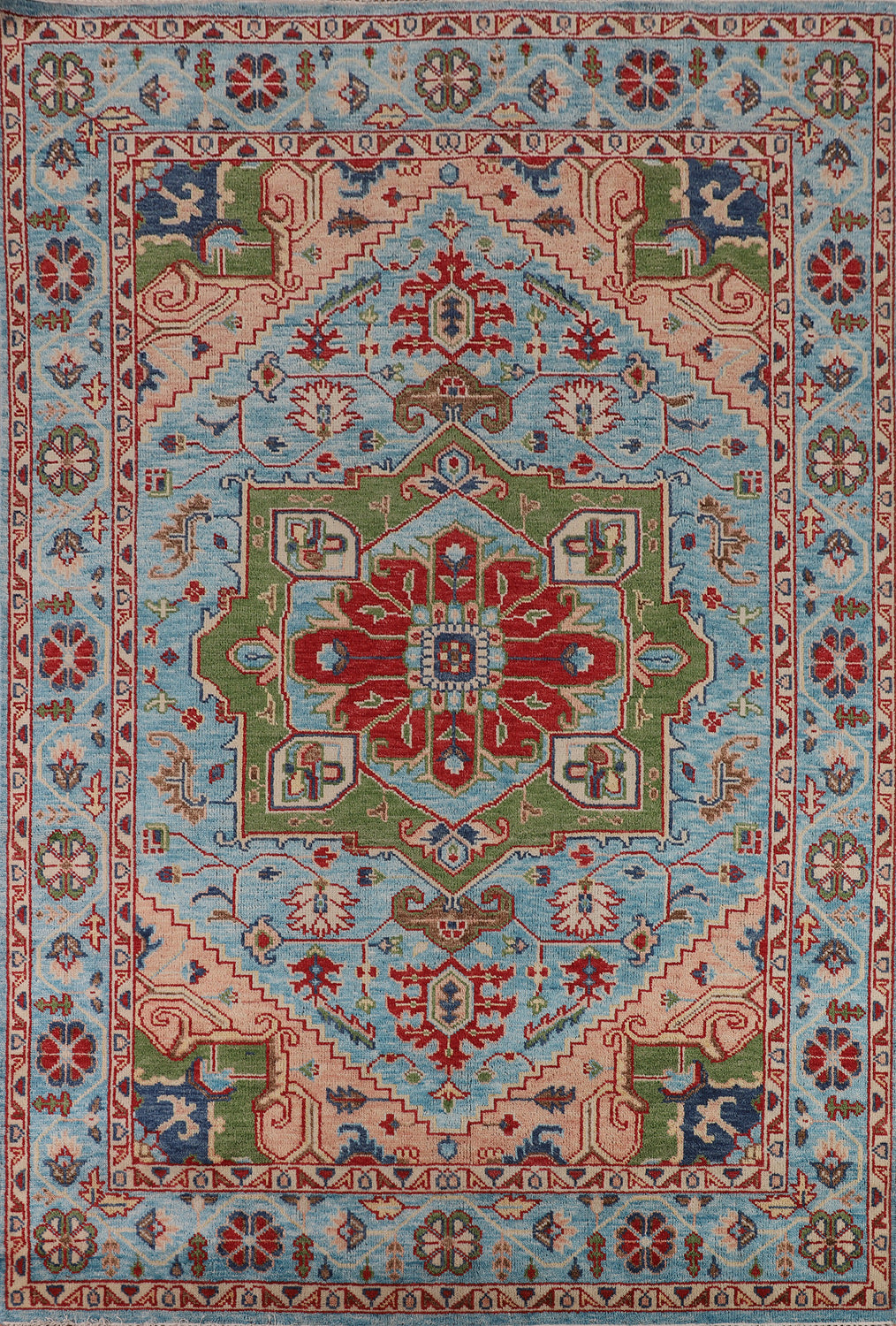 Blue Geometric Heriz Serapi Oriental Area Rug 9x12