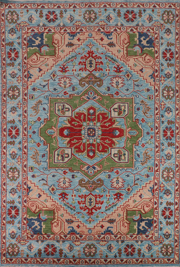 Blue Geometric Heriz Serapi Oriental Area Rug 9x12