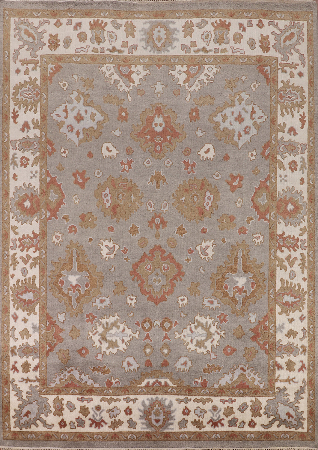 Gray Wool Handmade Oushak Indian Area Rug 8x10