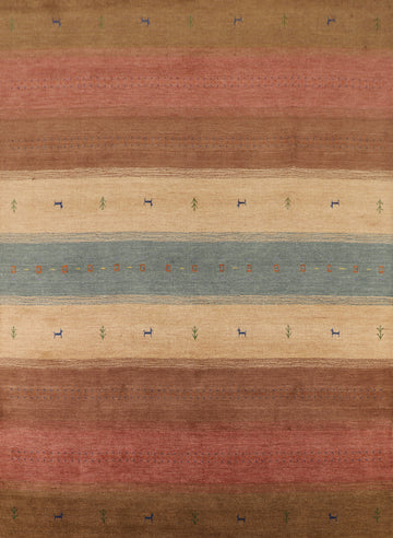 Striped Tribal Gabbeh Indian Area Rug 8x10