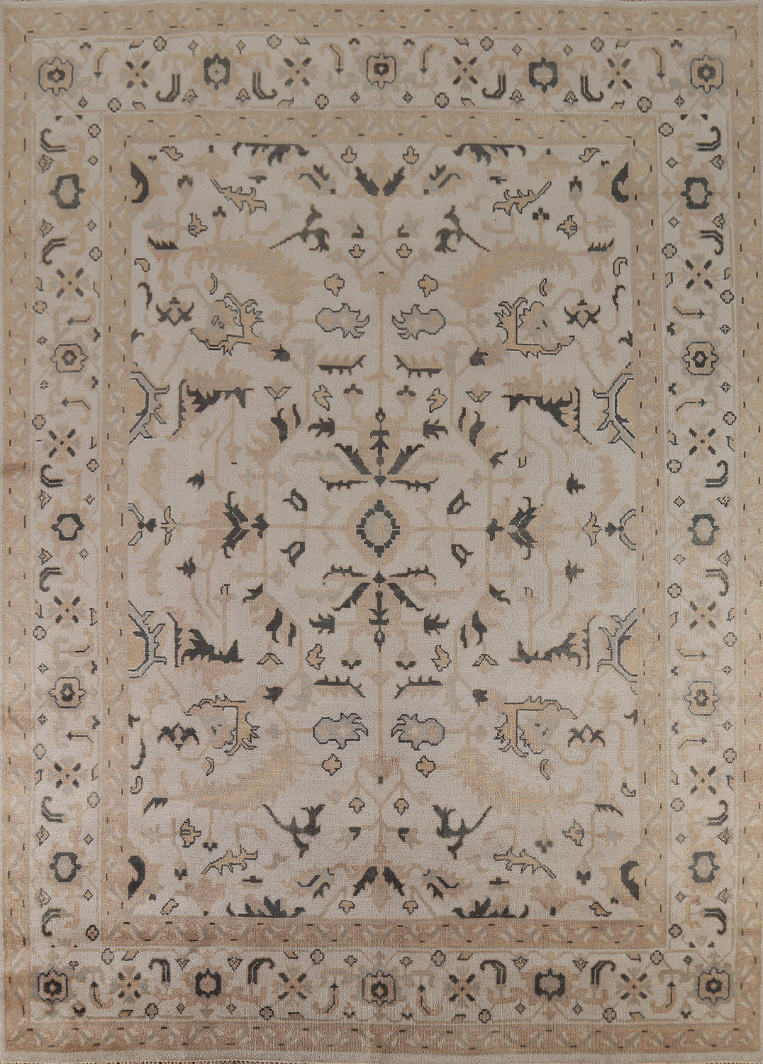 All-Over Floral Oushak Indian Area Rug 9x12