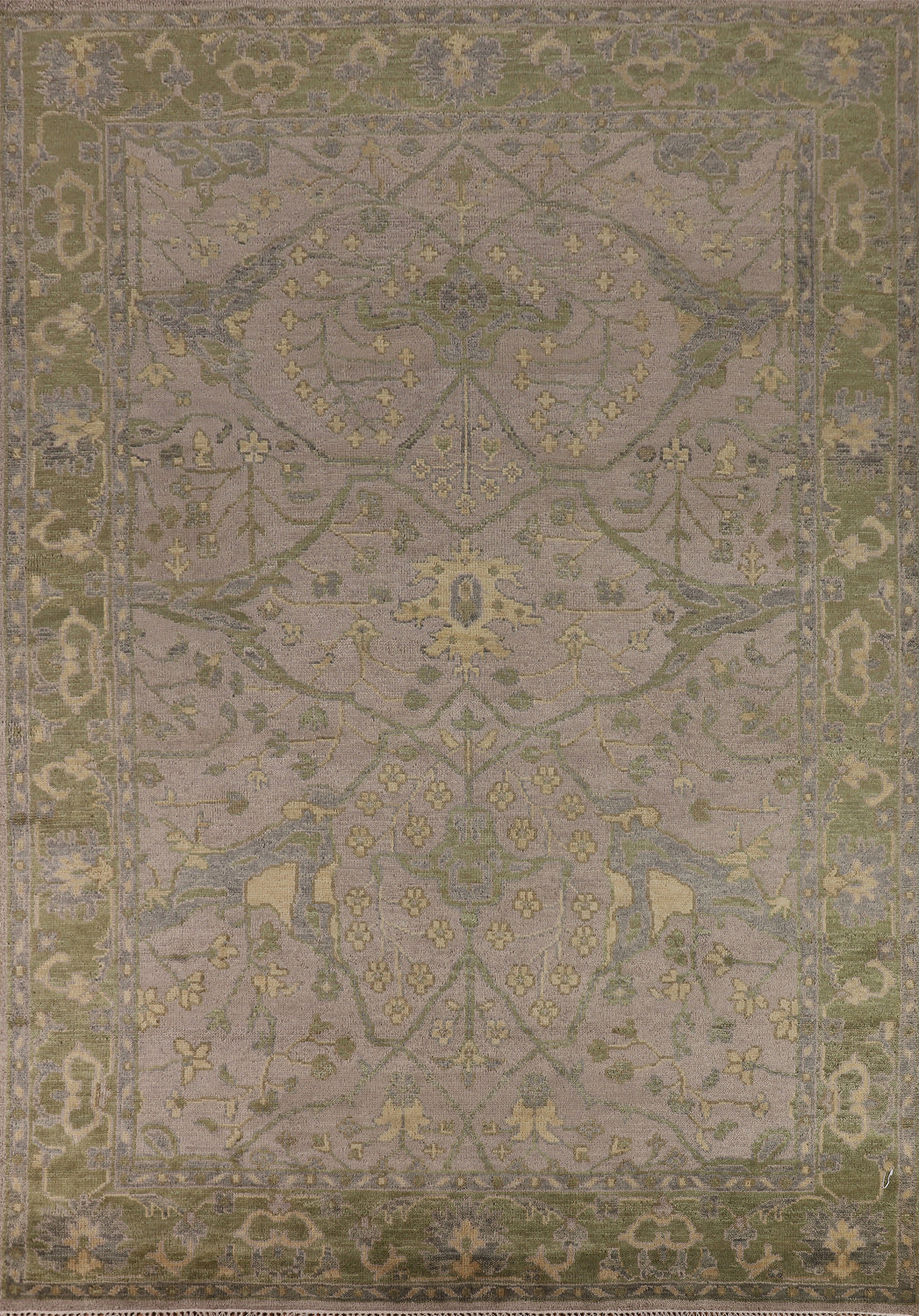 All-Over Brown Oushak Indian Area Rug 9x12