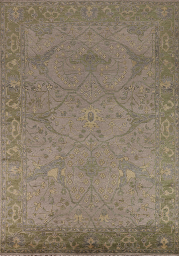 All-Over Brown Oushak Indian Area Rug 9x12