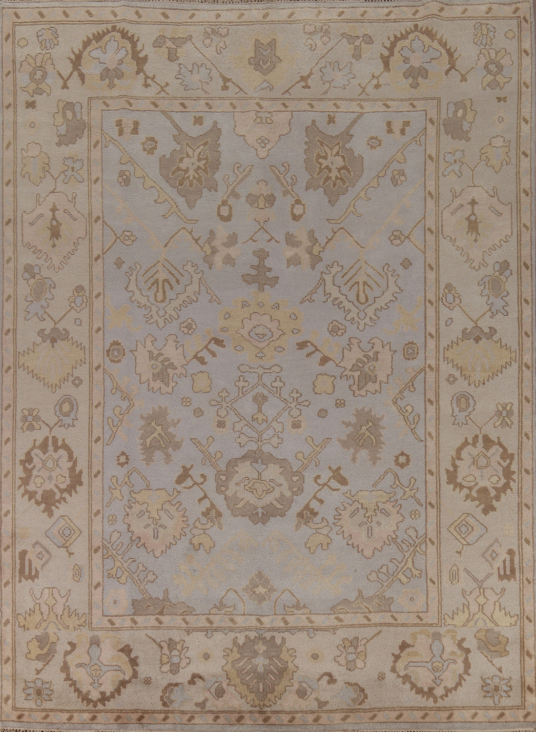 Earth Tone Wool Oushak Indian Area Rug 9x12