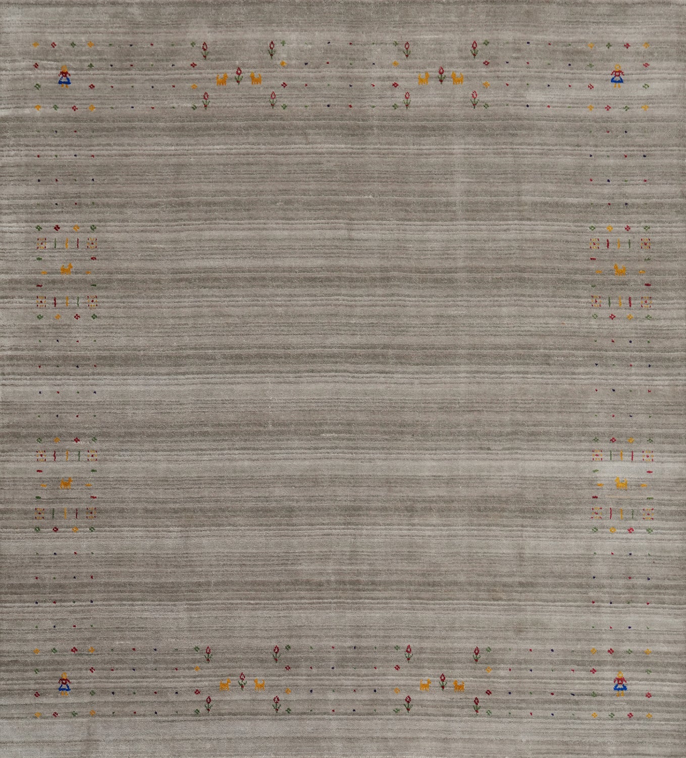 Silk Gabbeh Oriental Square Rug 8x8