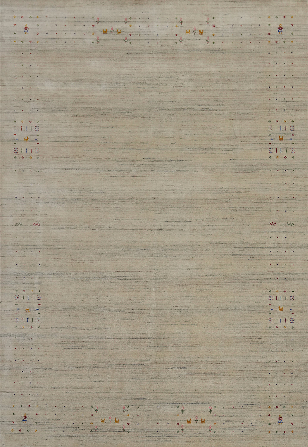 Tribal Gabbeh Indian Living Room Area Rug 9x12