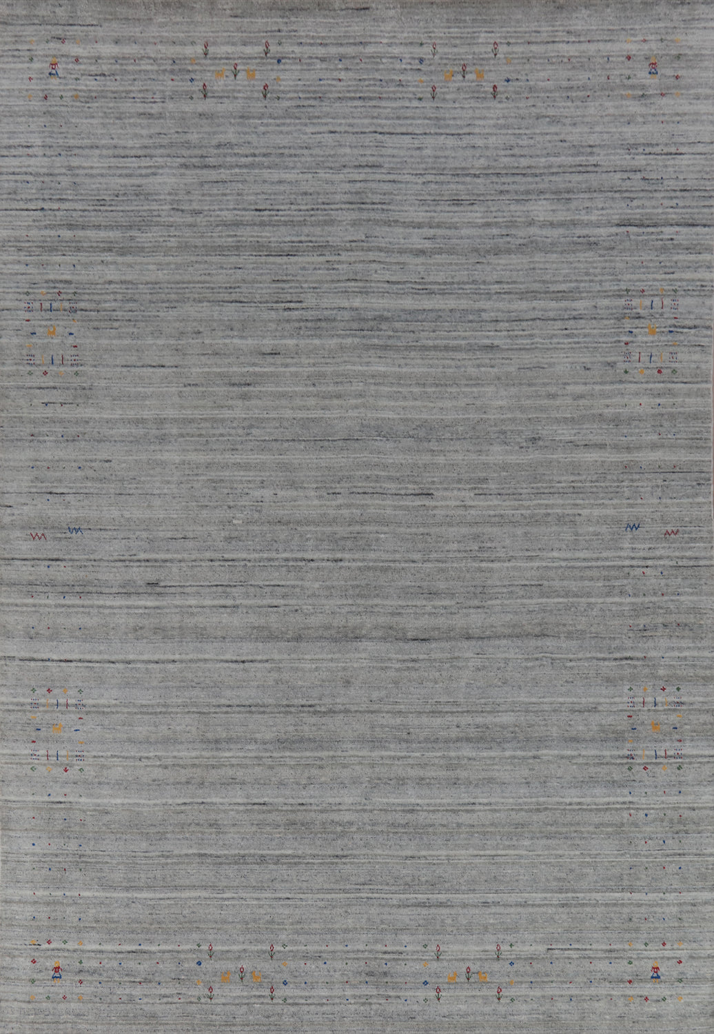 Silver Gray Gabbeh Oriental Area Rug 9x12