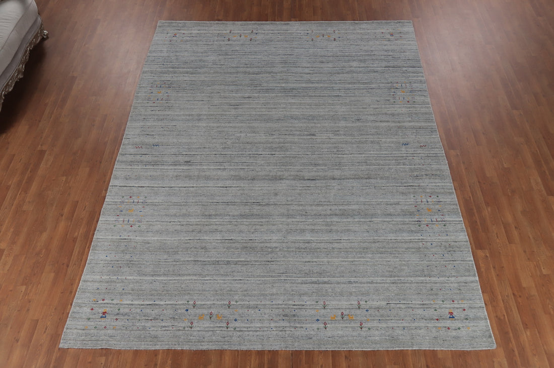 Silver Gray Gabbeh Oriental Area Rug 9x12