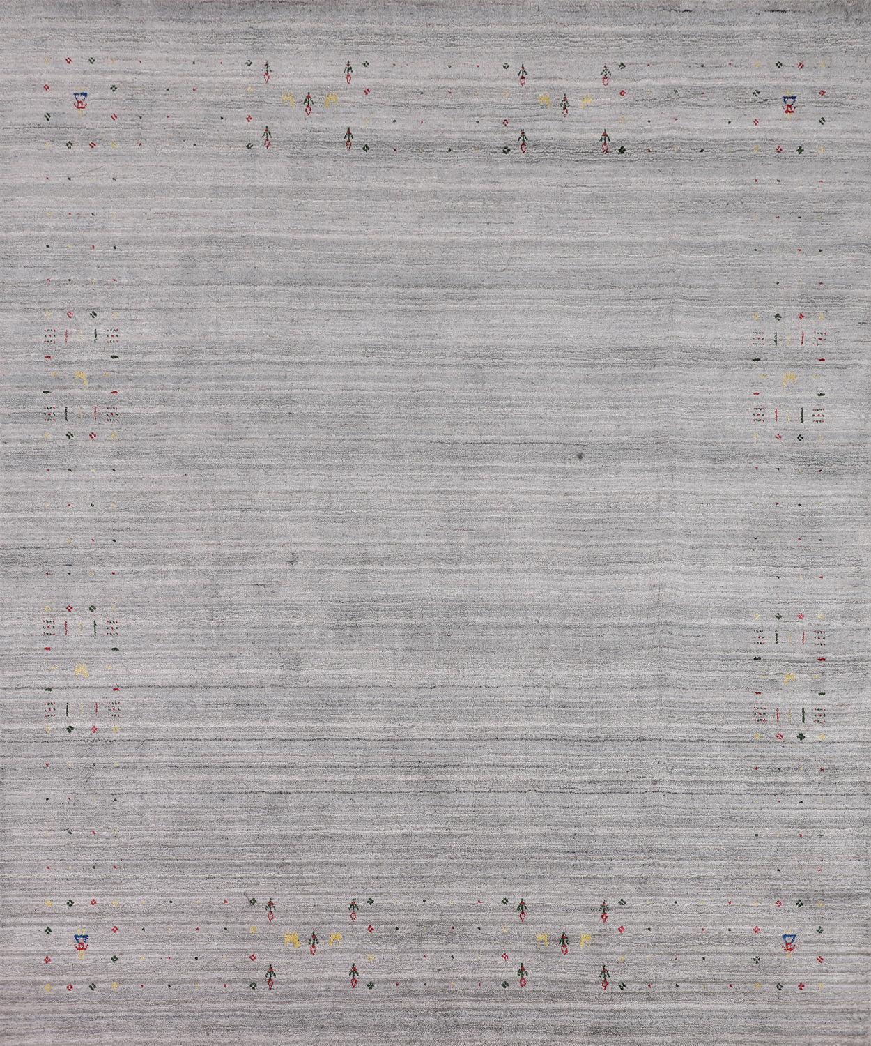 Handmade Striped Gabbeh Oriental Square Rug 8x8