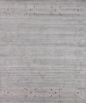 Handmade Striped Gabbeh Oriental Square Rug 8x8